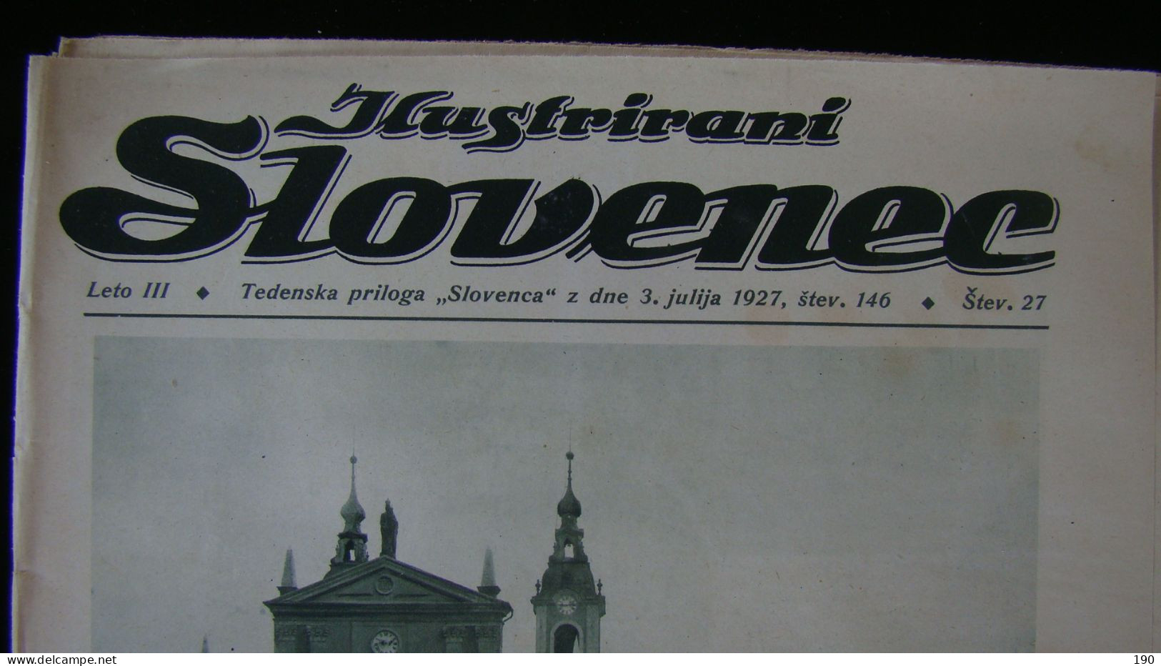 Newspaper Priloga Ilustrirani Slovenec, Marijin Trg V Ljubljani (franciskanska Cerkev,Presernov Spomenik,hotel Union) - Slav Languages