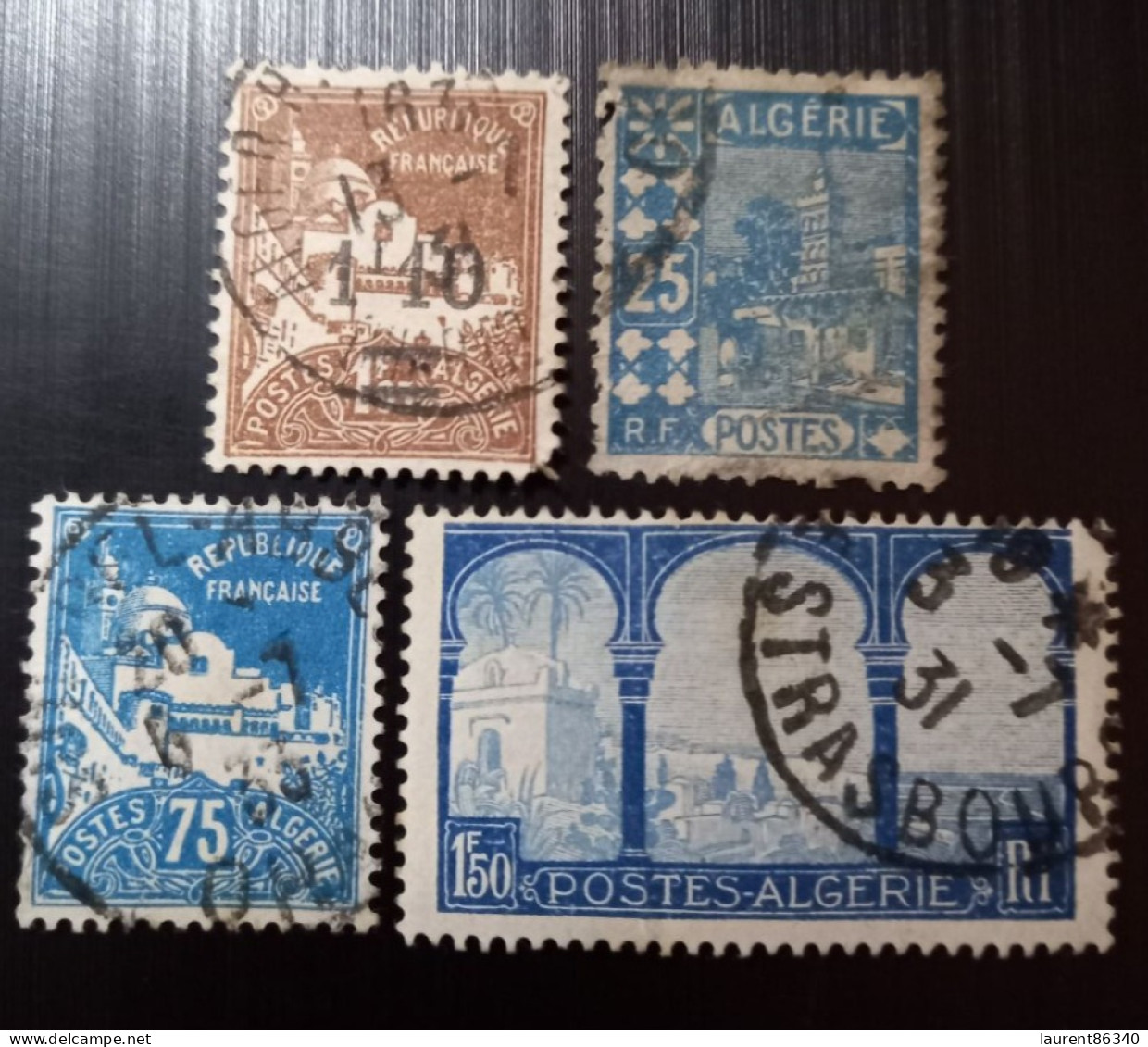 Algérie 1927 Timbres De1926 Avec Surcharge, Mosquée Des Pêcheurs ,1927Mosquée Sidi Abderahmane & Mosquée De La Pêcherie - Oblitérés