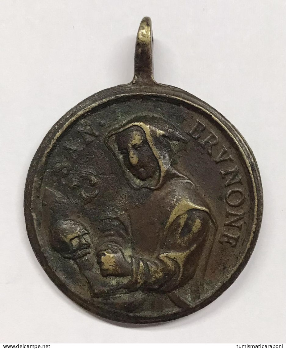 Medaglia Devozionale San Brunone E Beata Vergine Maria E.1396 - Professionnels/De Société