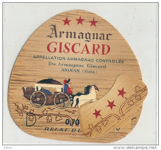 ARMAGNAC GISCARD - ************************ATTENTION VENDUE SANS SUPPLEMENT 3 ETOILES ********************************** - Whisky