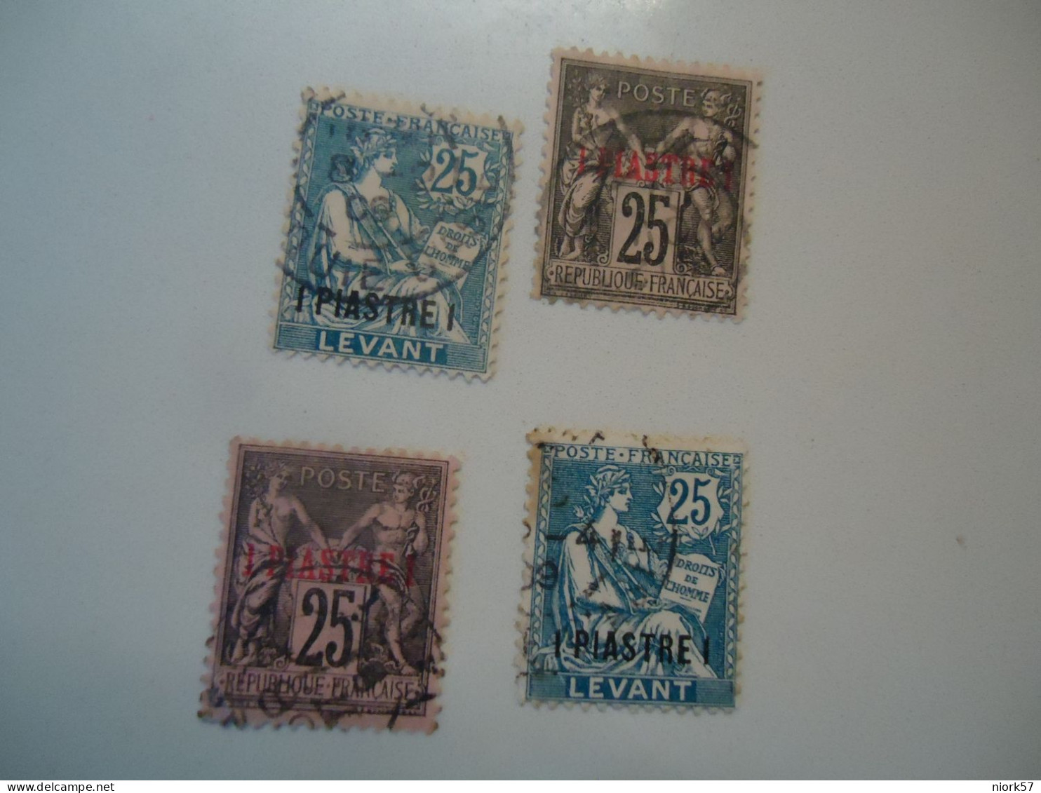 FRANCE  LEVANT   USED   4  STAMPS    OVERPRINT - Otros & Sin Clasificación