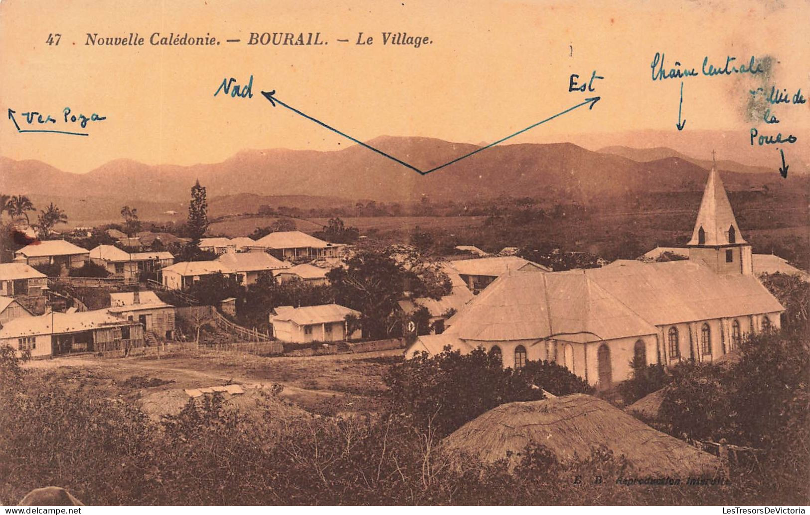 Nouvelle Calédonie - Bourail - Le Village  - Carte Postale Ancienne - Nouvelle-Calédonie