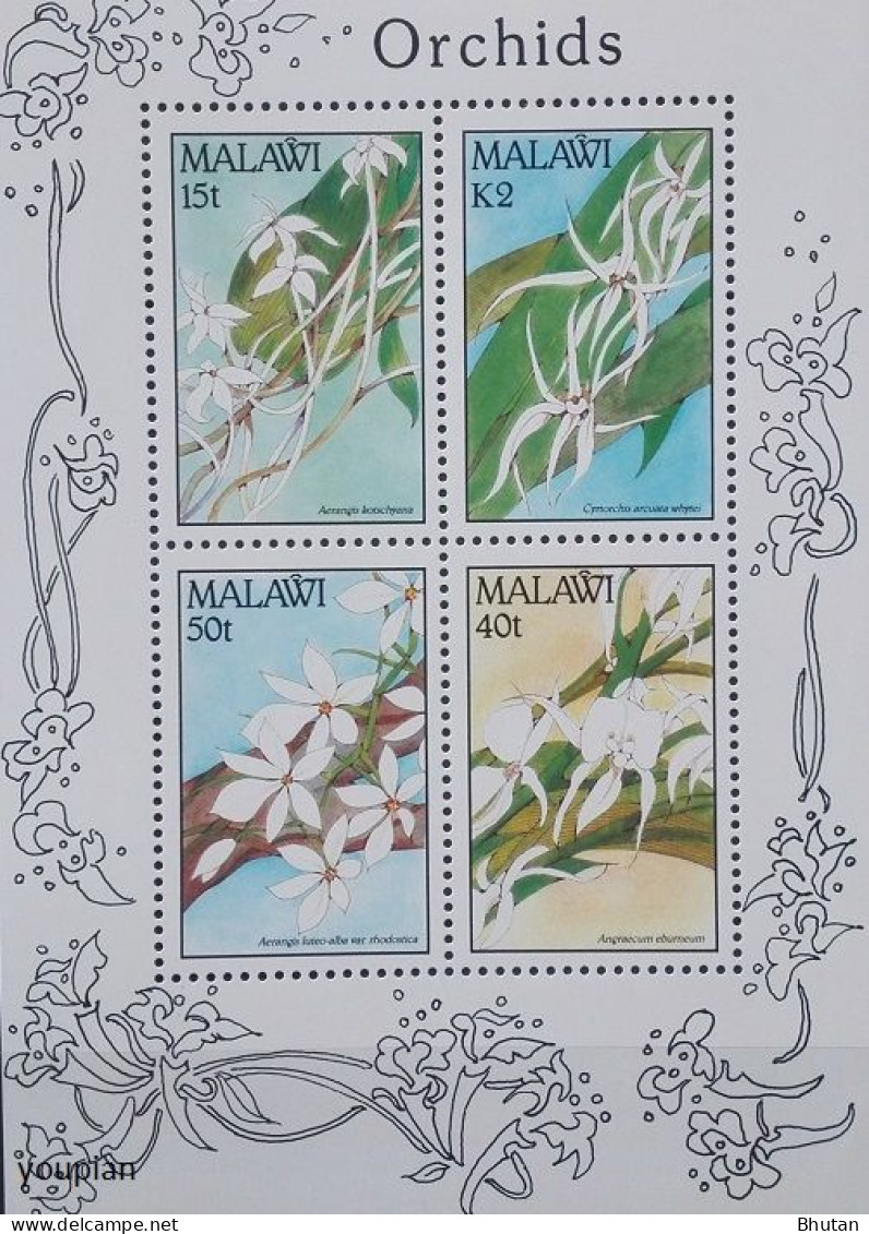 Malawi 1990, Orchids, MNH S/S - Malawi (1964-...)
