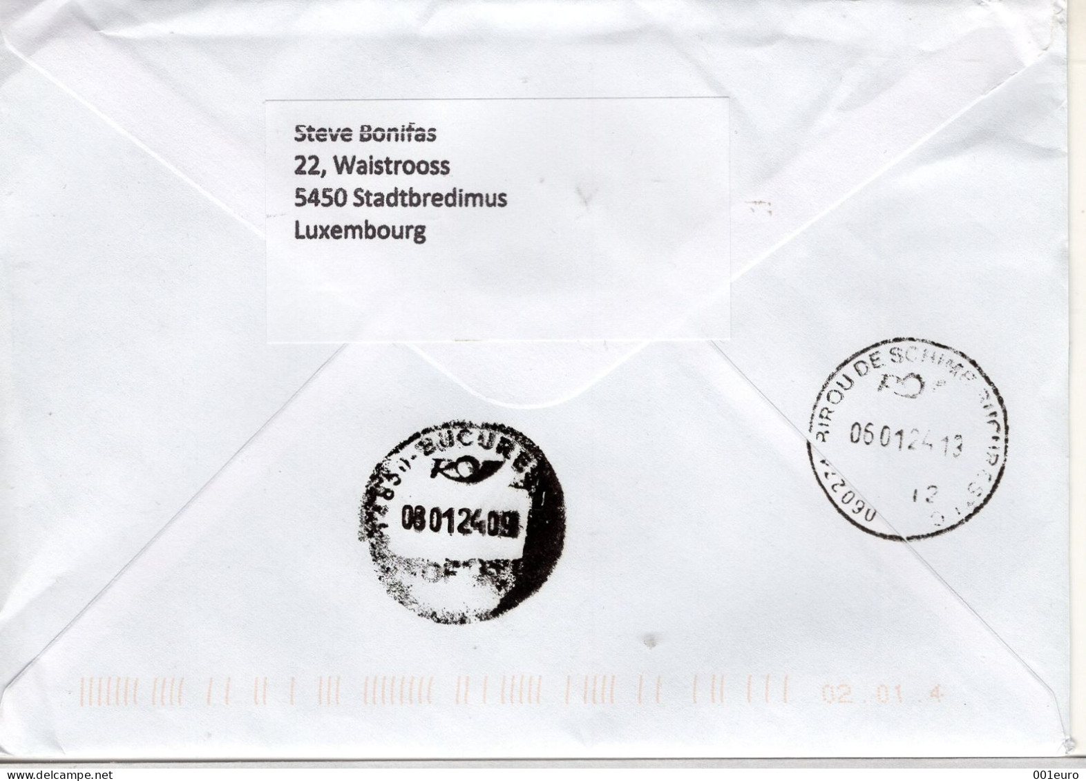 LUXEMBOURG:  3 Covers Circulated To Romania - Registered Shipping! - Oblitérés