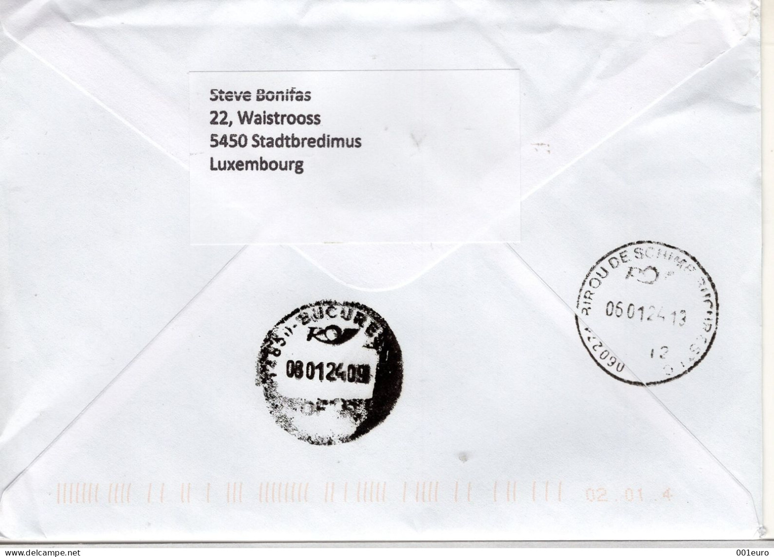 LUXEMBOURG:  3 Covers Circulated To Romania - Registered Shipping! - Usati