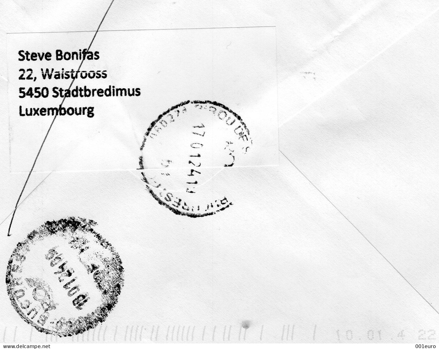 LUXEMBOURG:  3 Covers Circulated To Romania - Registered Shipping! - Gebruikt