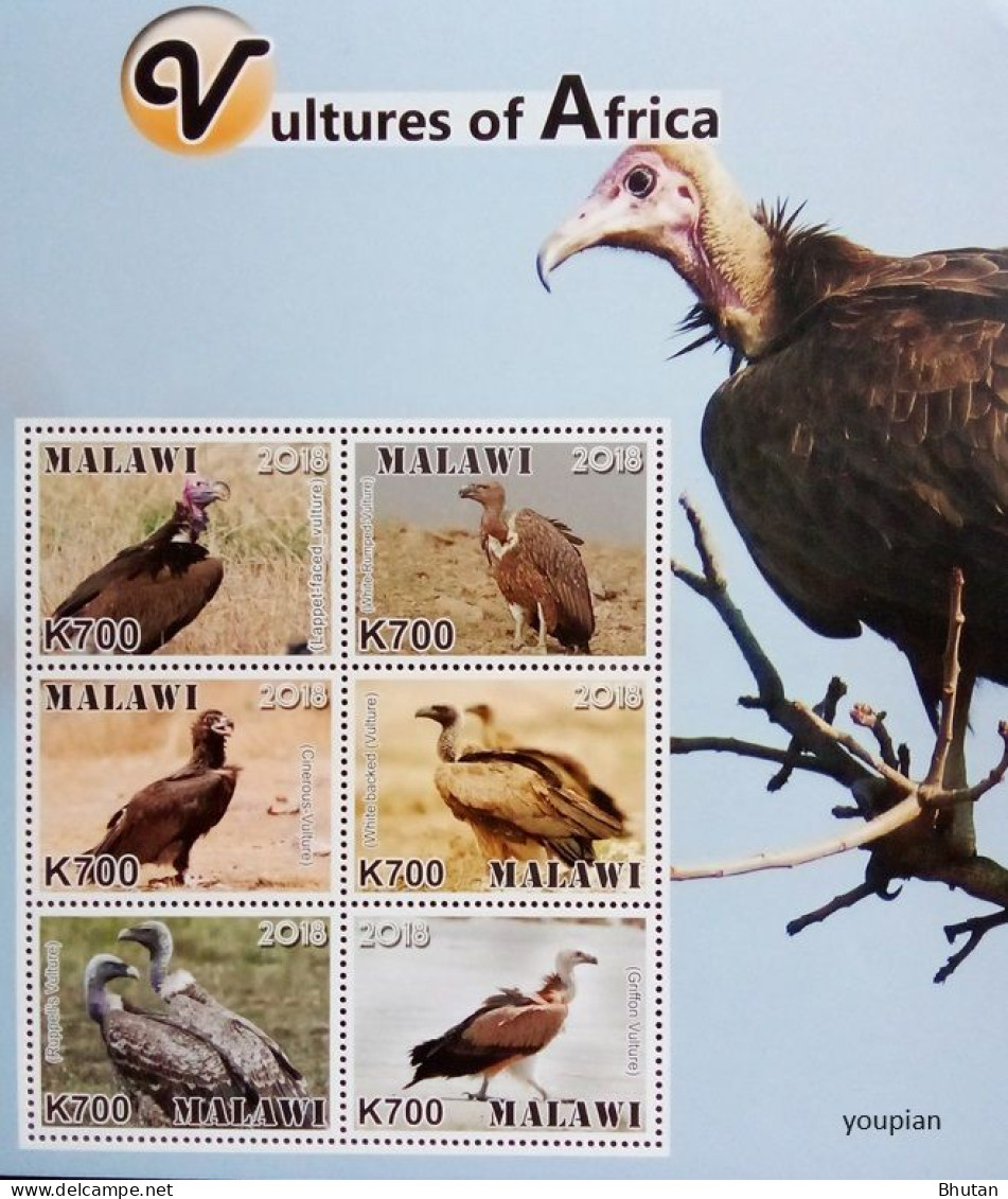 Malawi 2018, Vultures Of Malawi, MNH Sheetlet - Malawi (1964-...)