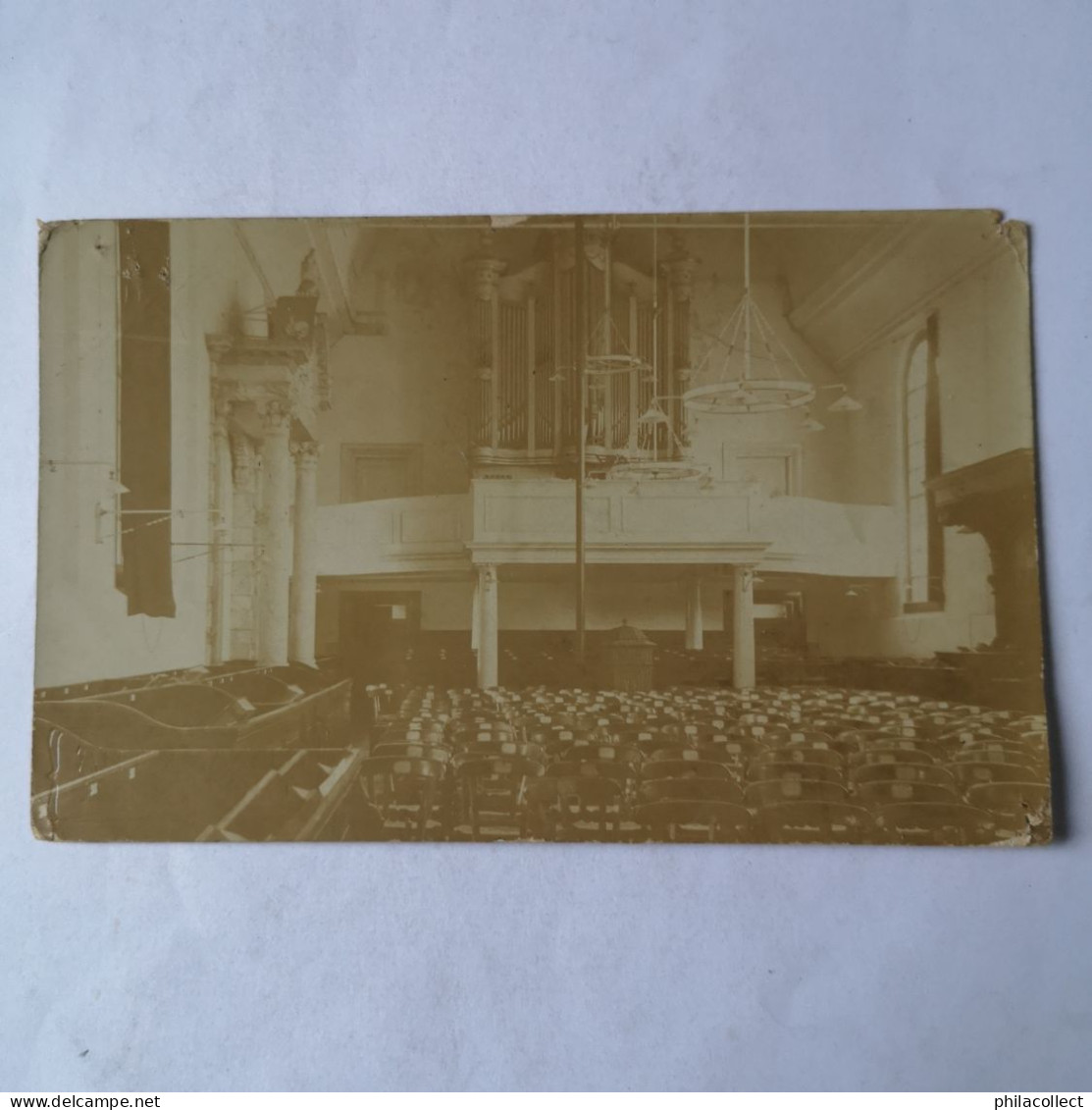 Nederland? Onbekend Waar // FOTOKAART Interieur Kerk 19?? Hoeken! - Other & Unclassified