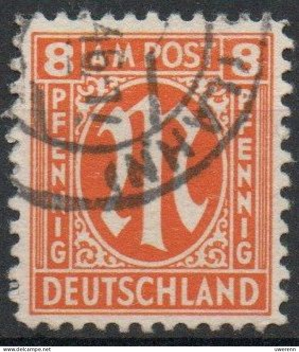 AM Post. Amerikanischer Druck, 8 Pf Orange, Papier Z, Mi 5z Gestempelt - Usati