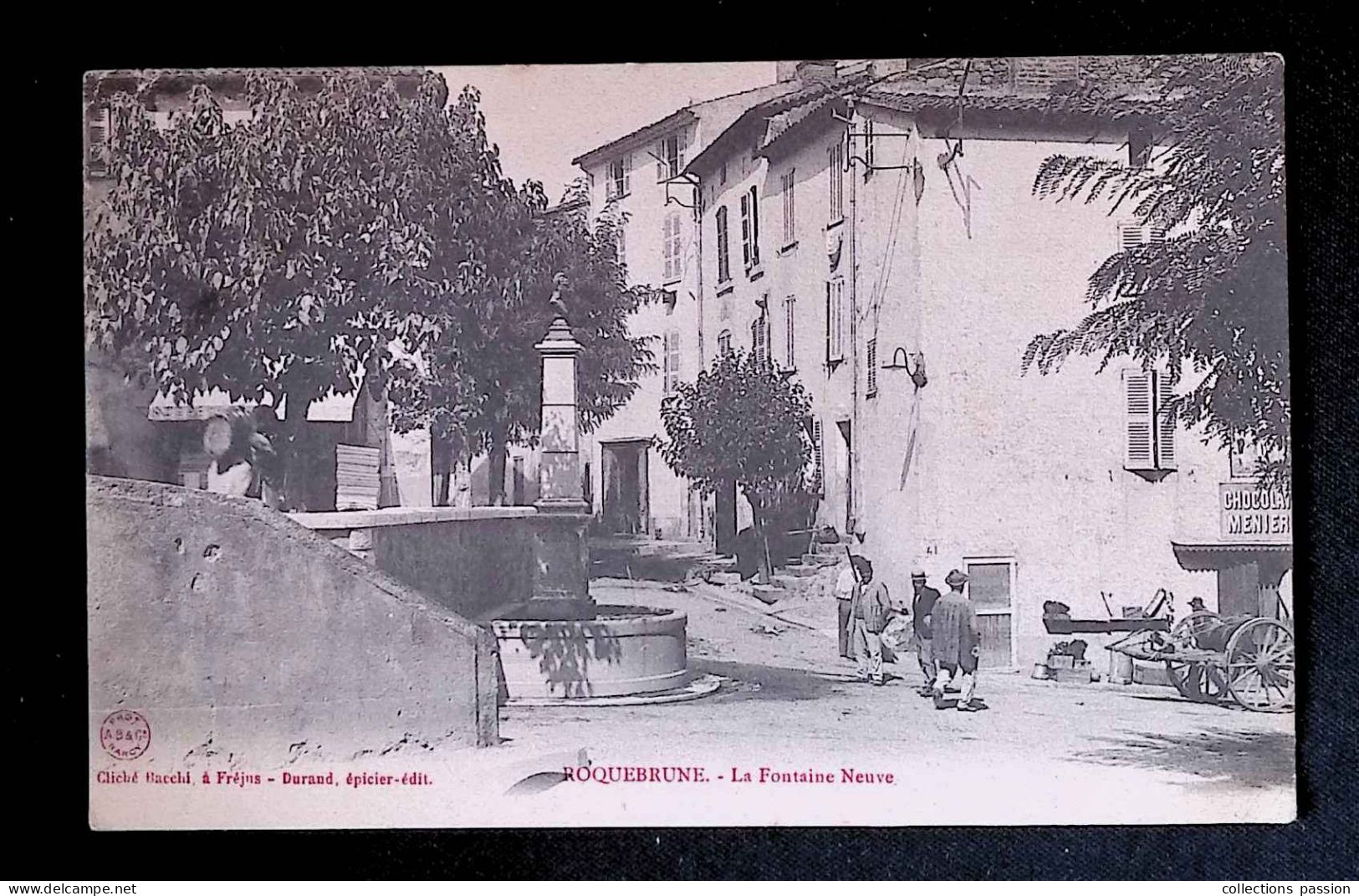 Cp, 83, Roquebrune, La Fontaine Neuve, Voyagée 1906 - Roquebrune-sur-Argens