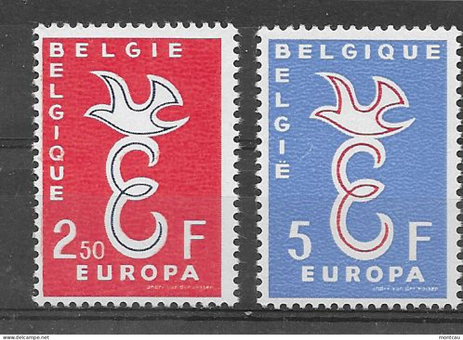 Belgica 1958.  Europa Mi 15958-59  (**) - 1958