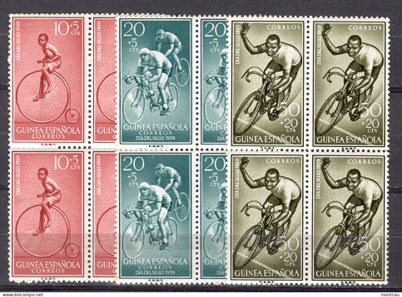 Guinea Esp. - 1959 Dia Del Sello Ed 395-97 Bl - Ifni