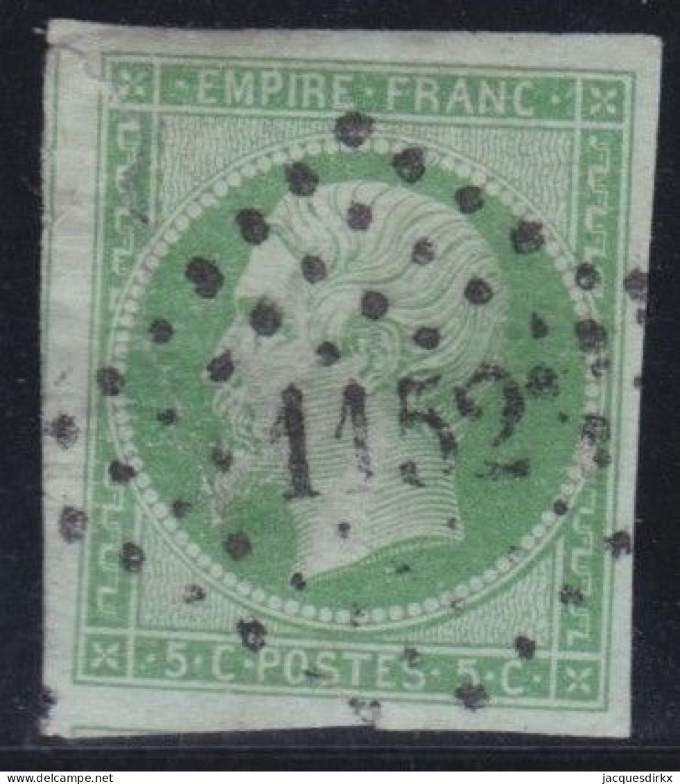France  .  Y&T   .     12  (2 Scans)   .  Point Clair    .   O      .    Oblitéré - 1853-1860 Napoléon III