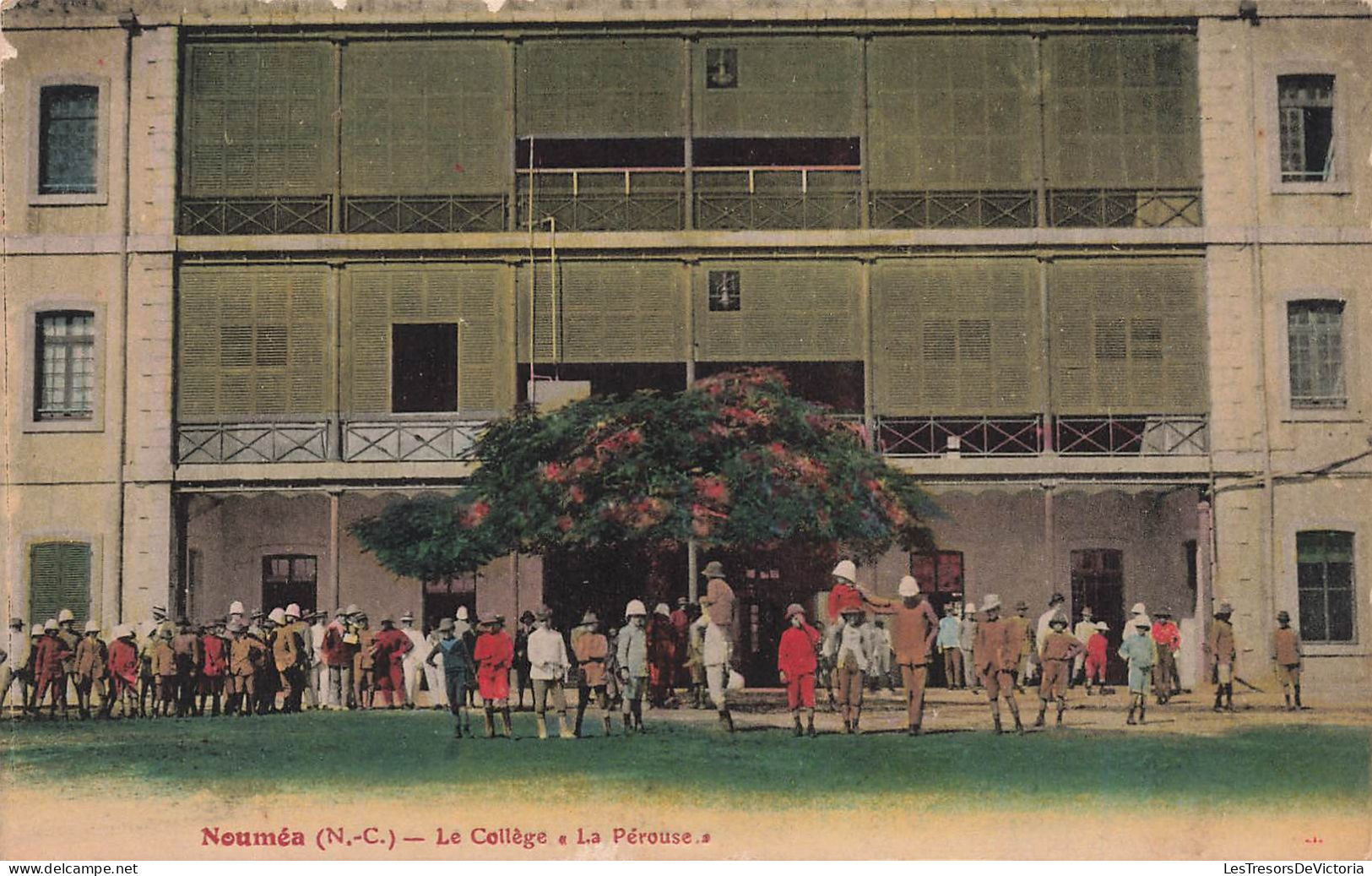 Nouvelle Calédonie - Nouméa - Le Collège La Pérouse - Colorisé - Animé  - Carte Postale Ancienne - Nieuw-Caledonië