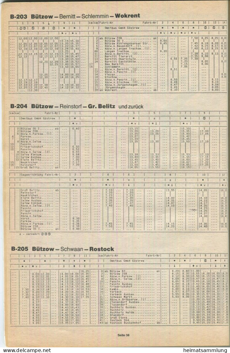 Deutschland - Fahrplan Westmecklenburgische Verkehrsaktiengesellschaft - 1991-1992 - Mit Auszügen Des Landes Brandenburg - Europe