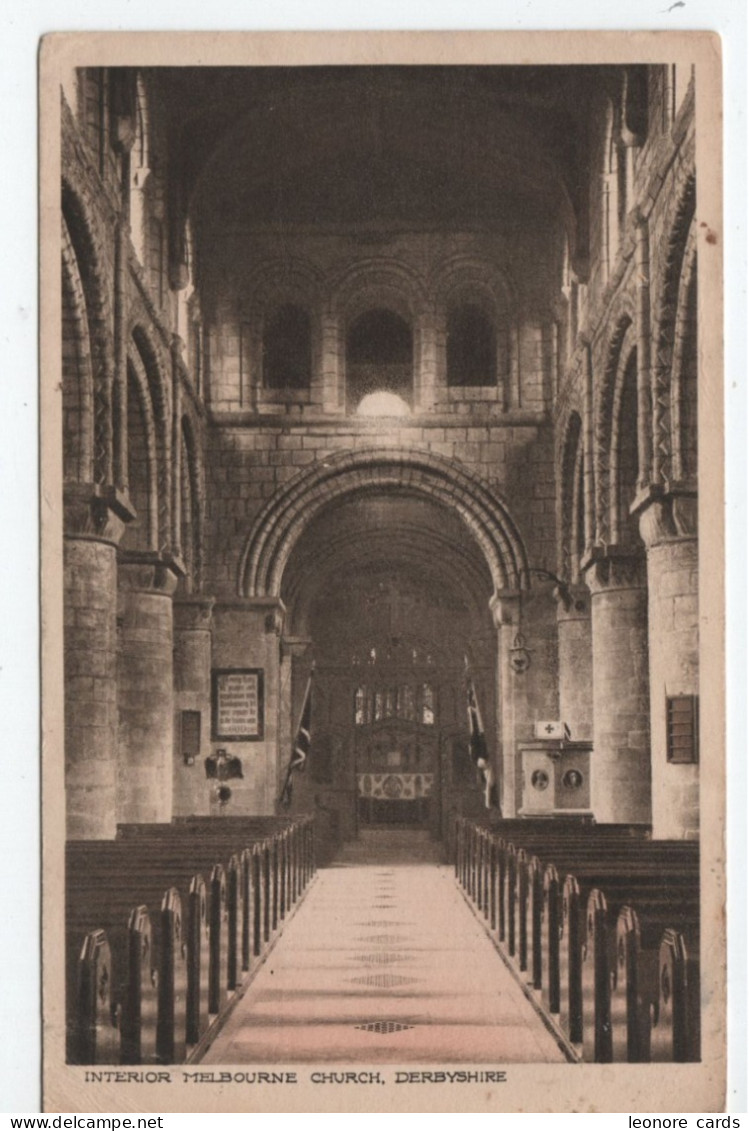 Cpa.Royaume-Uni.interior Melbourne Church 1 - Derbyshire