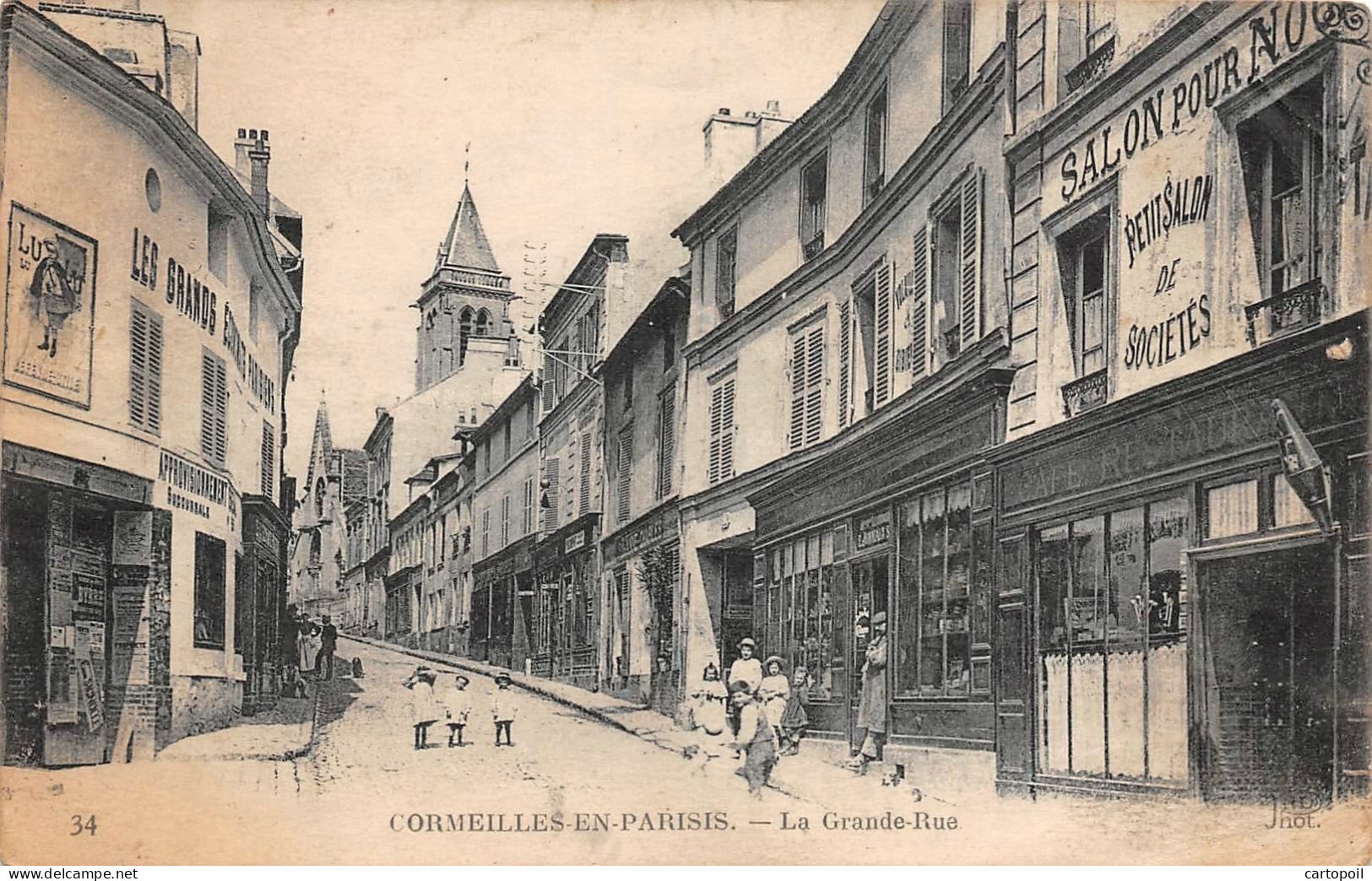 95 - CORMEILLES-EN-PARISIS - La Grande Rue Magnifiquement Animée - Cormeilles En Parisis
