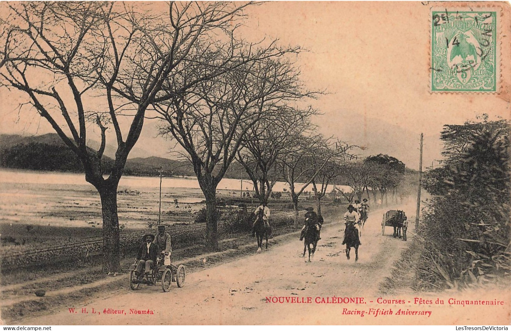 Nouvelle Calédonie - Courses - Fêtes Du Cinquantenaire - Chevaux -  Datée 1914 - Carte Postale Ancienne - Nouvelle-Calédonie