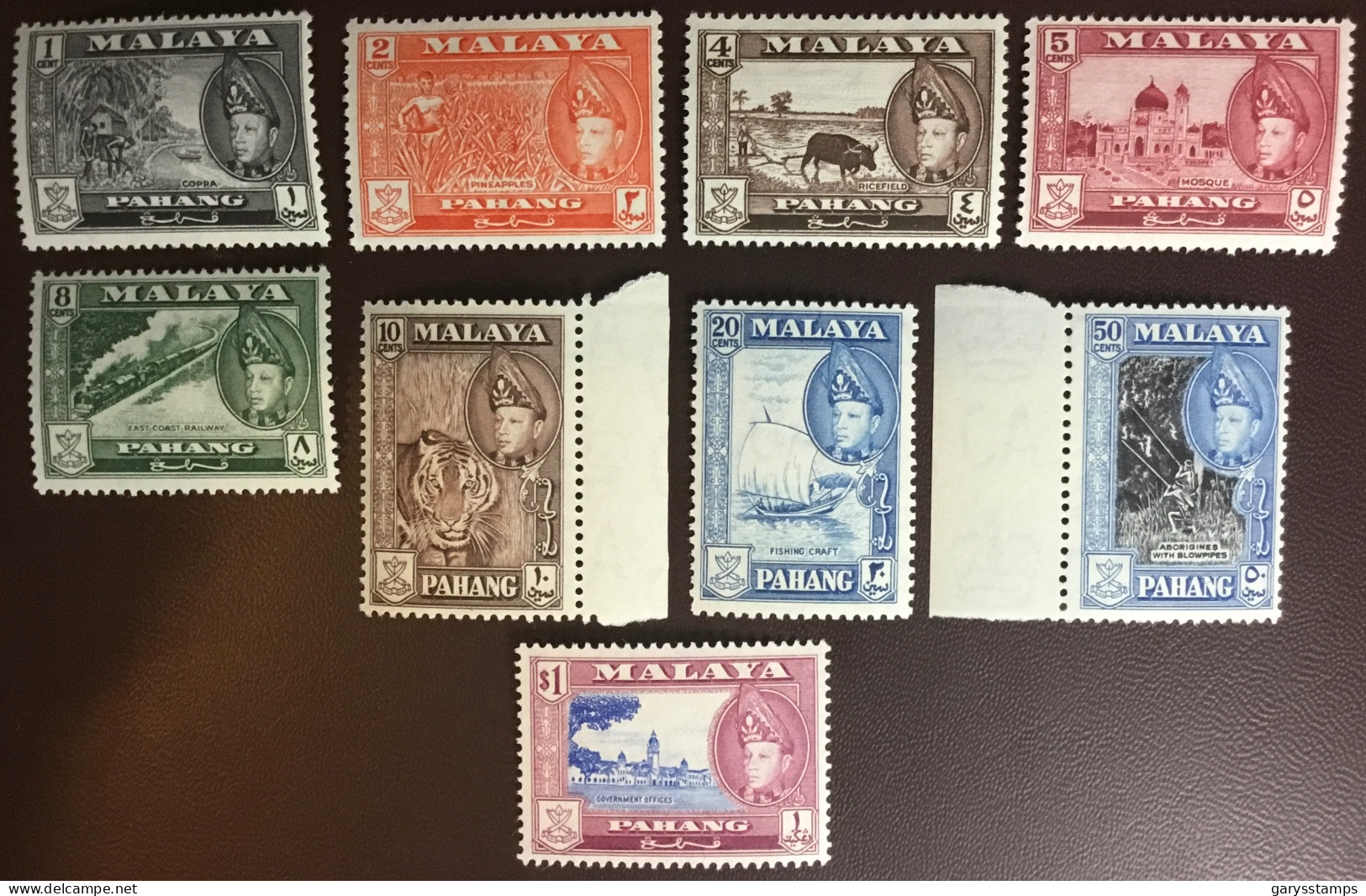 Malaya Pahang 1957 Definitives Set To $1 Fruit Animals MNH - Pahang