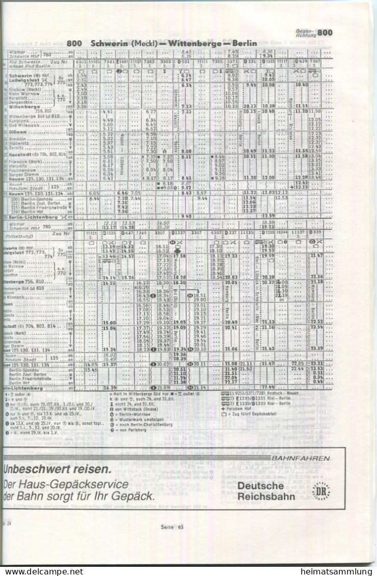 Deutschland - Deutsche Reichsbahn - Taschenfahrplan 1991/92 - Mecklenburg-Vorpommern - 112 Seiten Und Eine Übersichtskar - Europa