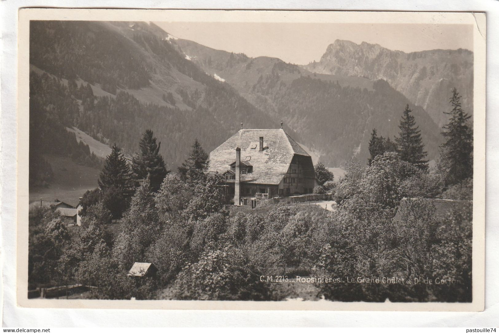 CPA :  14 X 9  -  ROSSINIERES  -  Le  Grand  Châlet  Et  Dt.  De  Corjon - Rossinière