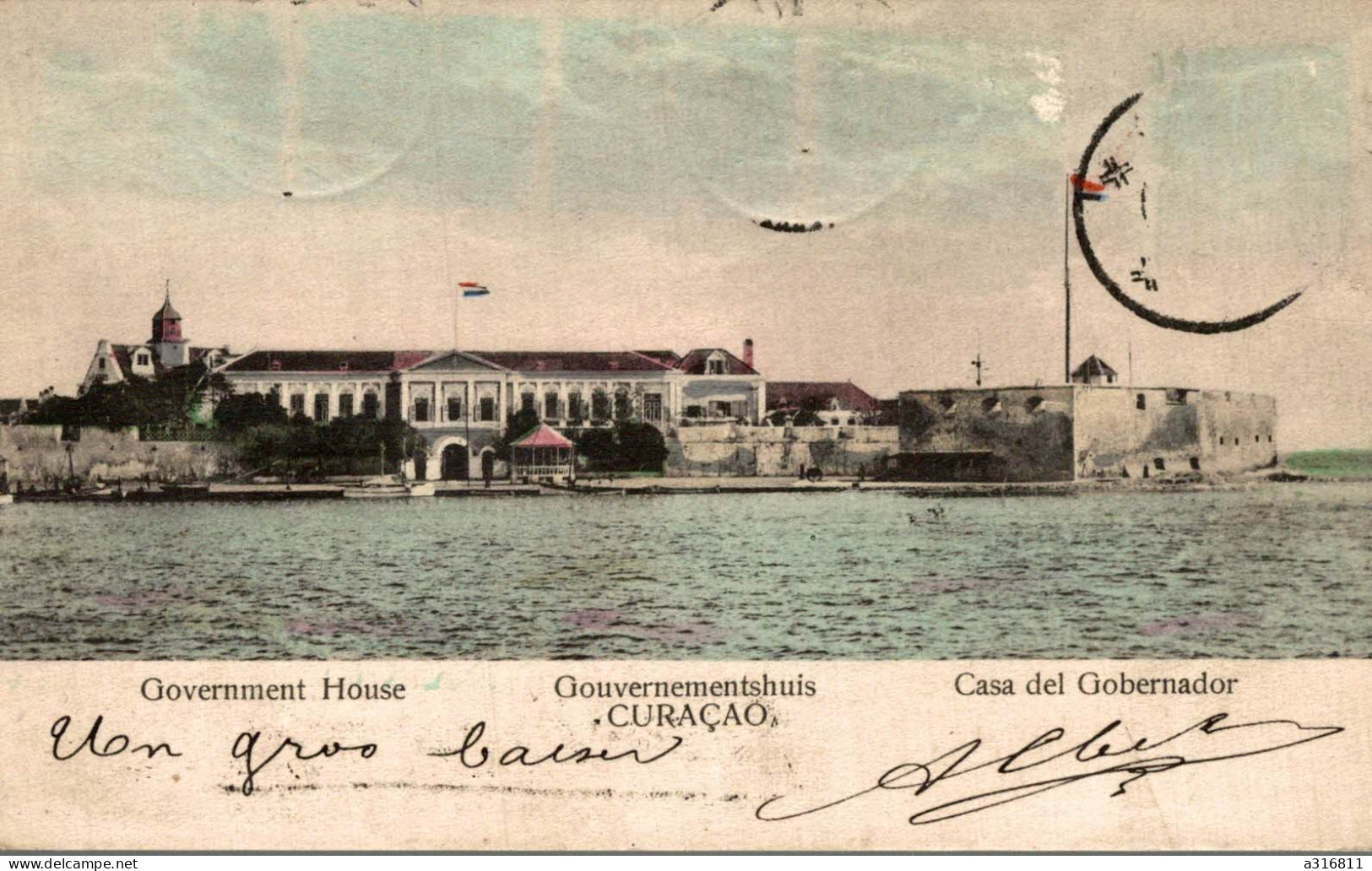 CURACAO - Uilgave Early Color PPC - Gouvernementshuis Curacao - Unused - Curaçao