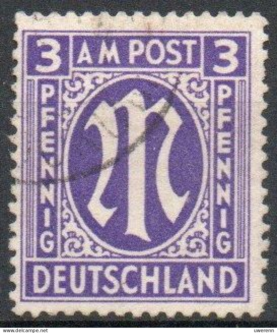 AM Post. Englischer Druck, 3 Pf Hellviolett, Mi 10Az Gestempelt - Usati