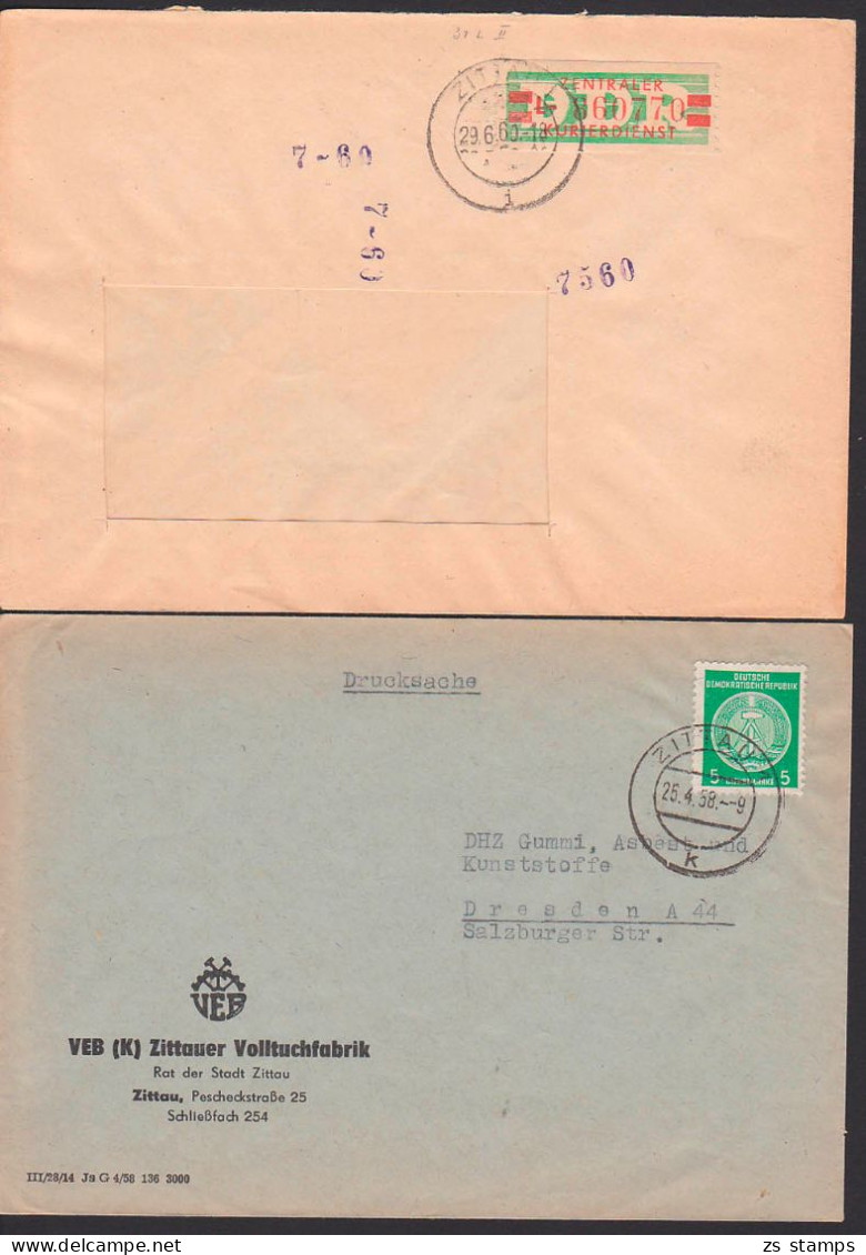 Zittau, ZKD-Bf B31ZII Textilmaschinenbau,  Drucksache Dienstpost VEB(K) Zittauer Vollltuchfabrik - Lettres & Documents
