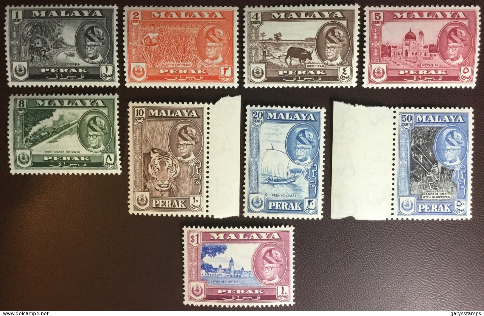 Malaya Perak 1957 Definitives Set To $1 Fruit Animals MNH - Perak