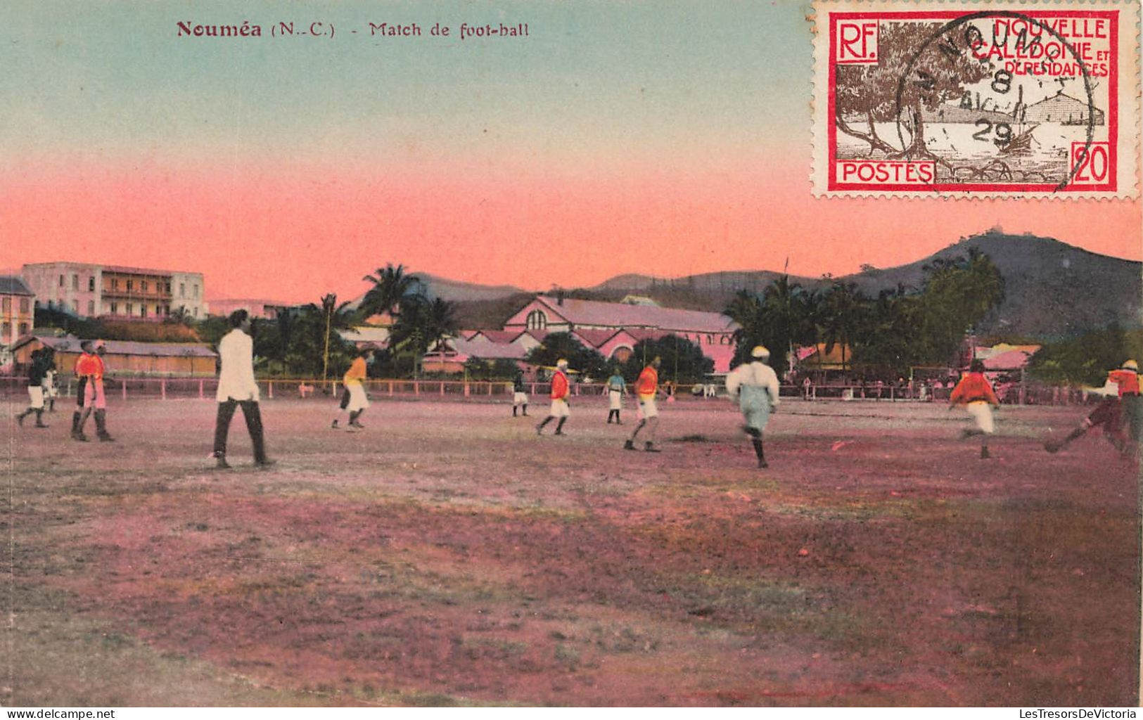 Nouvelle Calédonie - Nouméa - Match De Football - Colorisé - Animé - Carte Postale Ancienne - Nueva Caledonia
