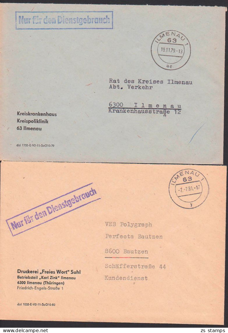 Berlin ZKD-Bfe Nur Für Den Dienstgebrauch, Ilmenau  Kreispoliklinik, Druckerei "Freies Wort", Karl Zink - Cartas & Documentos