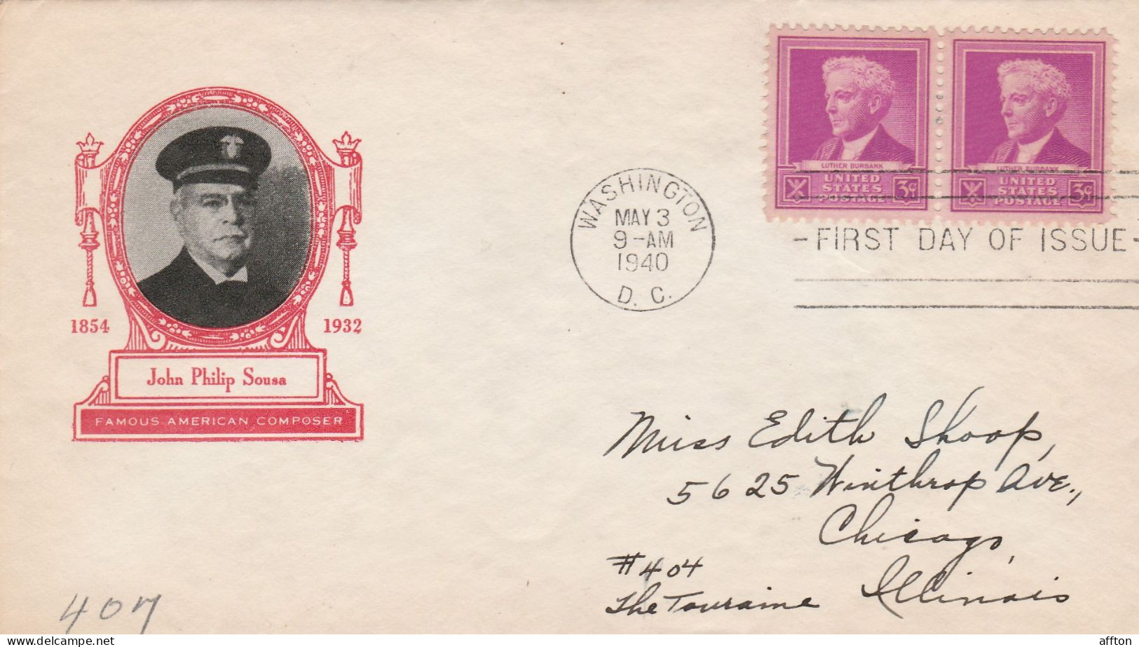 United States 1940 FDC Mailed - 1851-1940