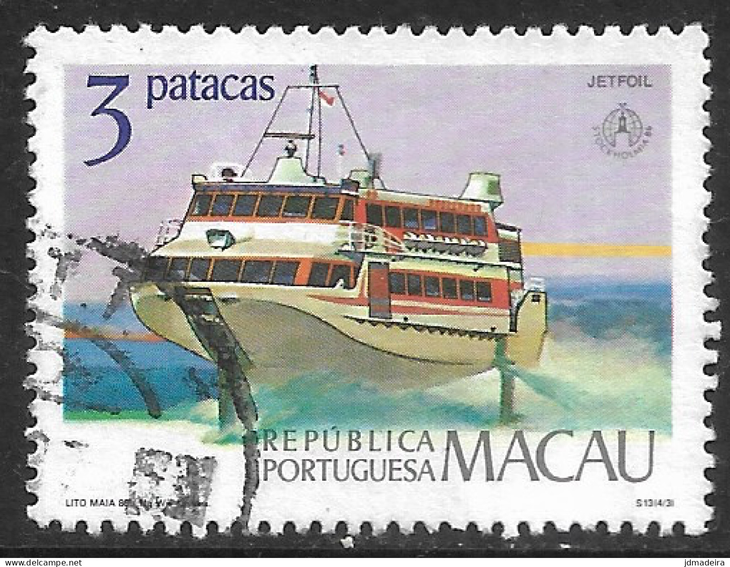 Macau Macao – 1986 Passenger Boats 3 Patacas Used Stamp - Usados