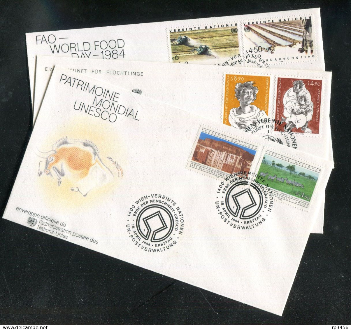 "UNO-WIEN" 1984, Partie Mit 3 FDC (80049) - Lots & Kiloware (mixtures) - Max. 999 Stamps