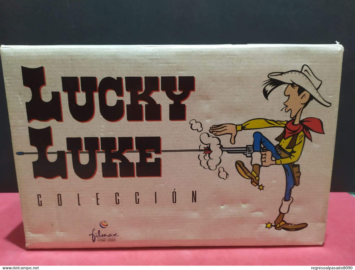 Colección Completa Con Caja Expositora Antiguas Películas Cintas De Vídeo Cassette VHS Lucky Luke - Verzamelingen, Voorwerpen En Reeksen