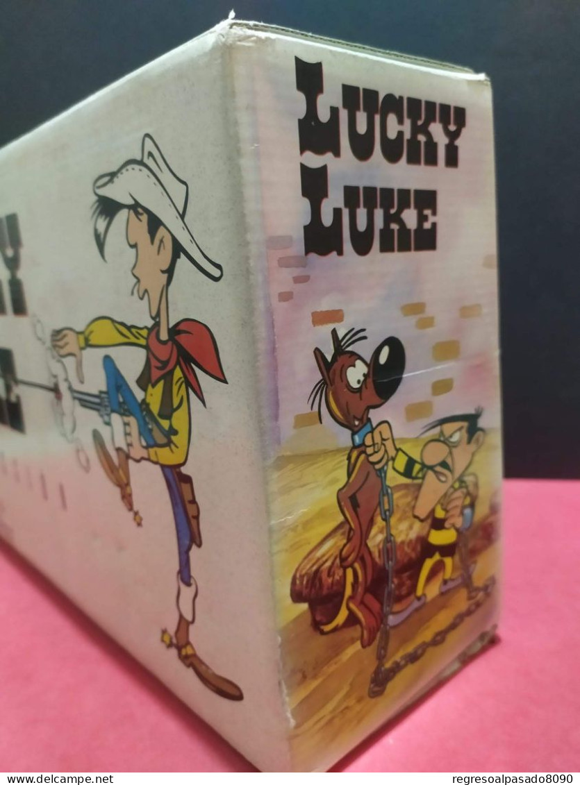 Colección completa con caja expositora antiguas películas cintas de vídeo cassette VHS lucky luke