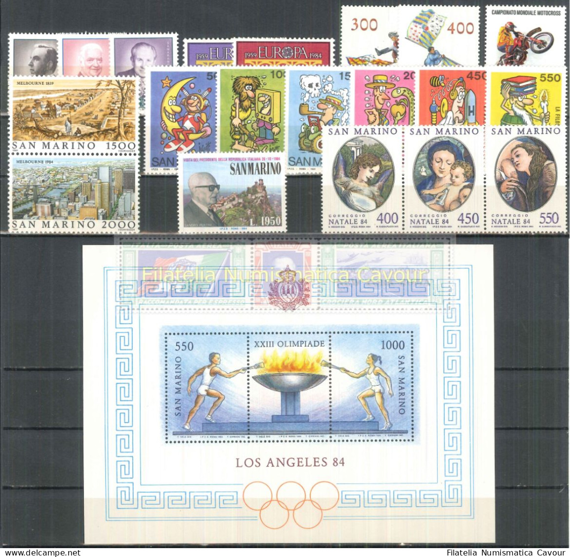 1984 - ** Annata Completa 20 Valori + 1  Foglietto - Volledig Jaar