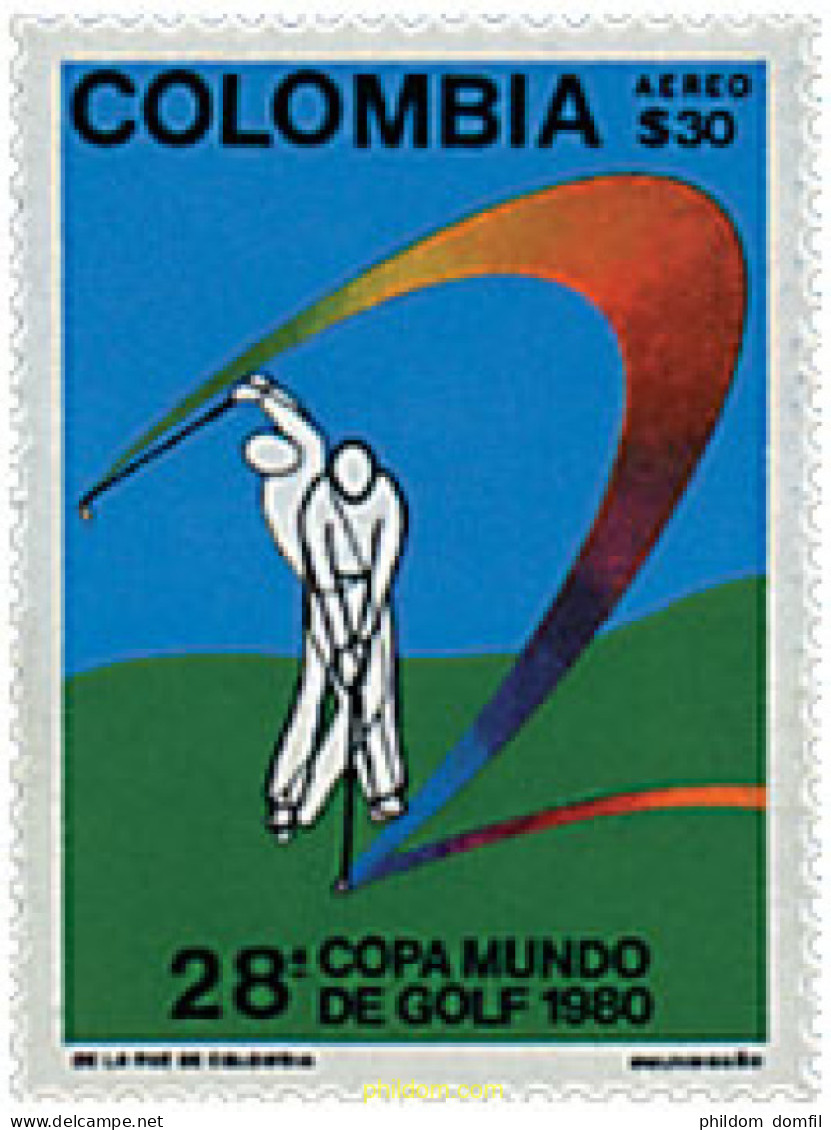 723227 HINGED COLOMBIA 1980 28 COPA DEL MUNDO DE GOLF - Colombia
