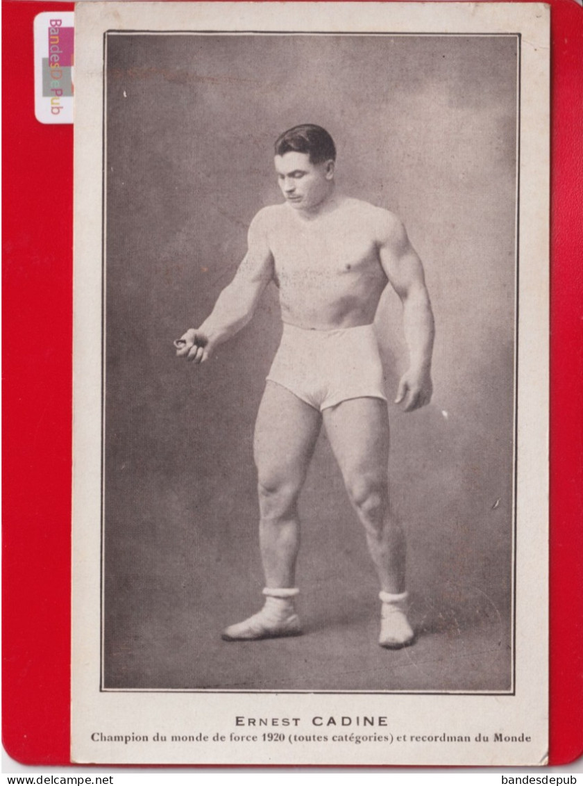 Photo Sportif Célèbre Lutte Sport Halterophilie Force Ernest Cadine Homme Torse Nu - Halterofilia