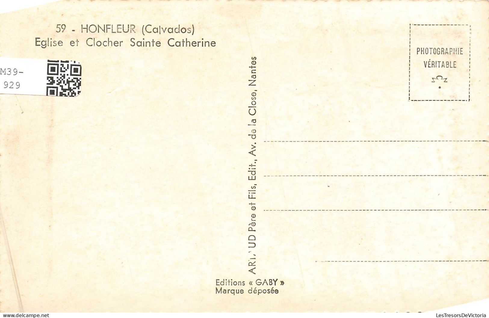 FRANCE - Honfleur (Calvados) - Vue Générale De L'église Et Clocher Sainte Catherine - Animé - Carte Postale - Honfleur