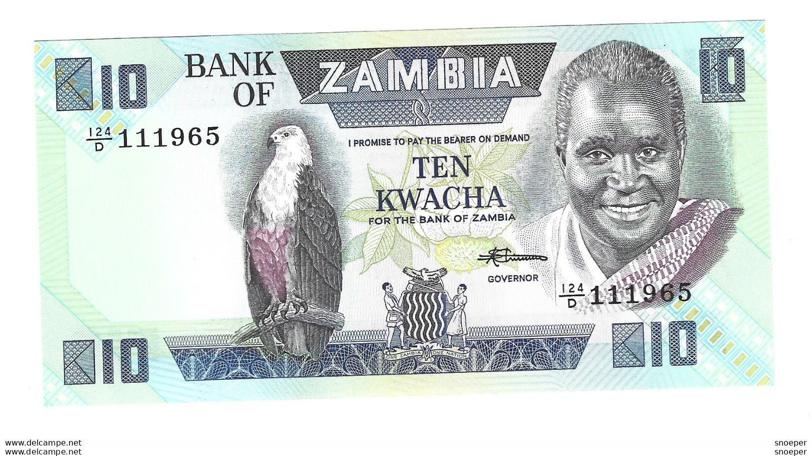 Zambia 10 Kwacha 1980-88    26e  Unc - Sambia