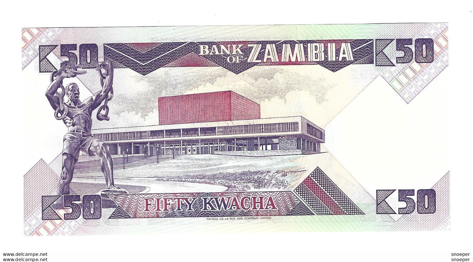 Zambia 50 Kwacha 1986-88    28  Unc - Zambia