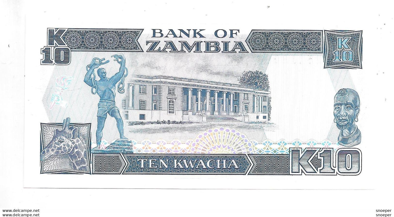 *zambia 10 Kwacha 1989  31b   Unc - Zambia