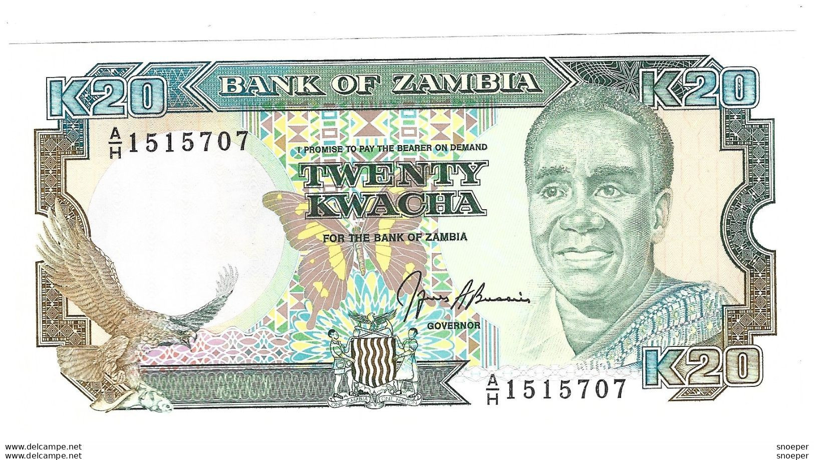 *zambia 20 Kwacha 1989-91    32b  Unc - Sambia