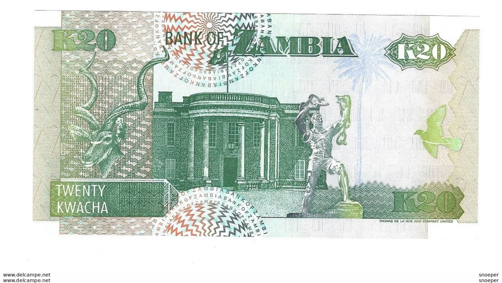 *zambia 20 Kwacha 1992  36b Sig 11   Unc - Zambia