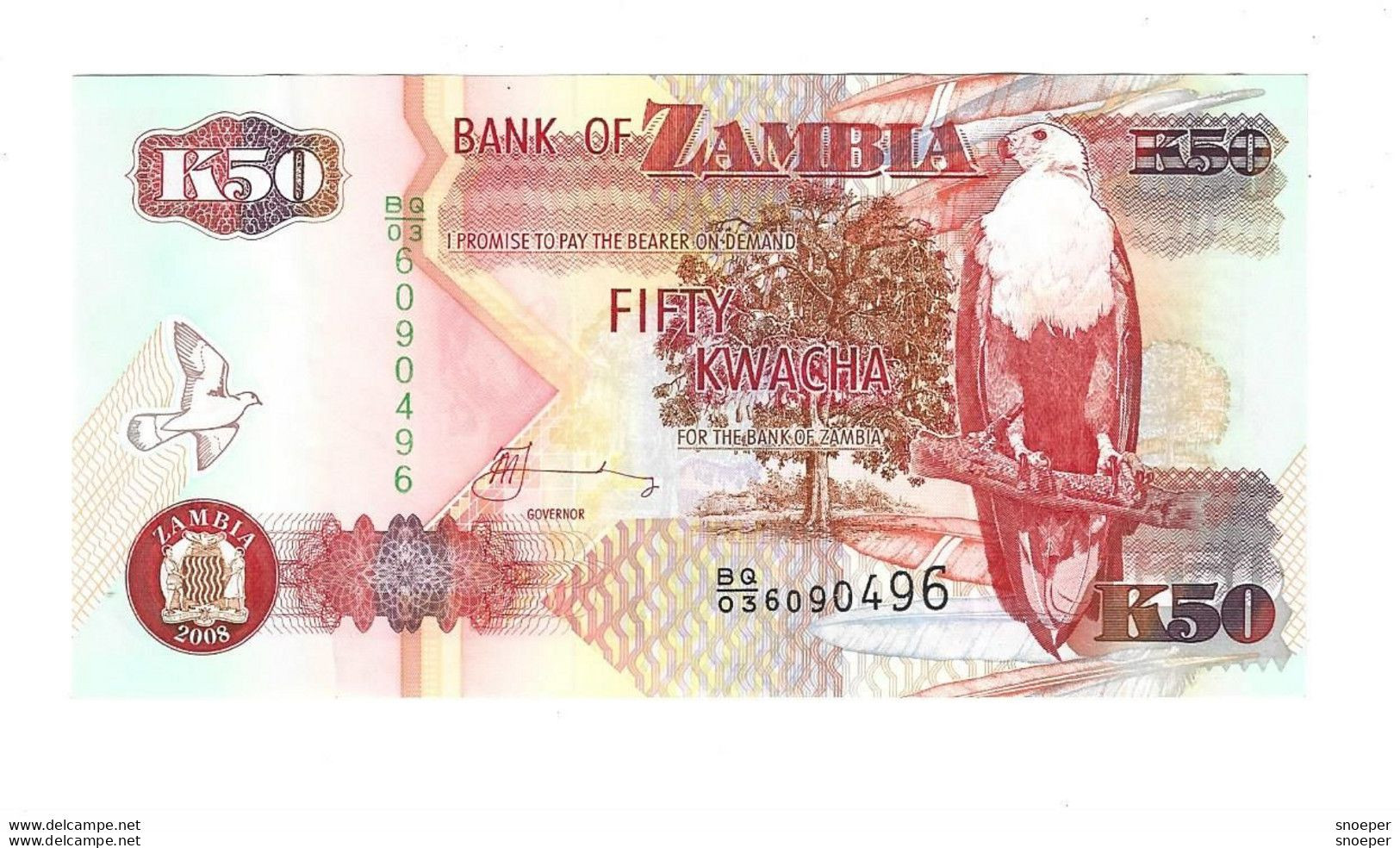 Zambia 50 Kwacha 2008  37g    Unc - Zambie