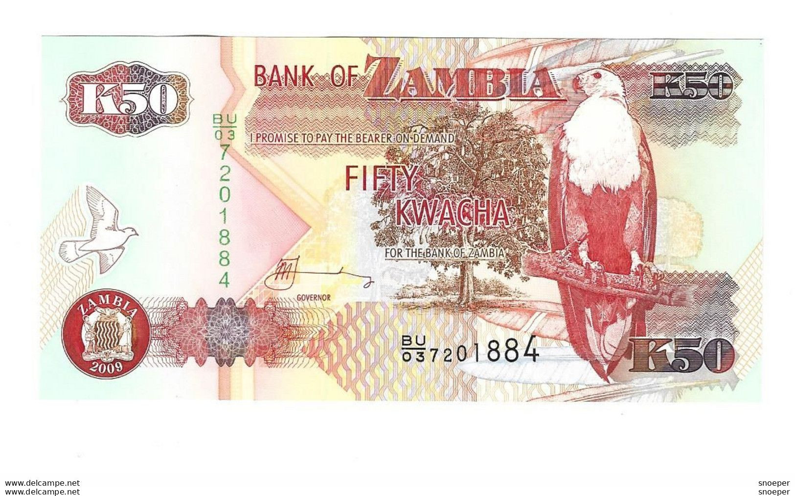 *zambia 50 Kwacha 2009  37h    Unc - Sambia