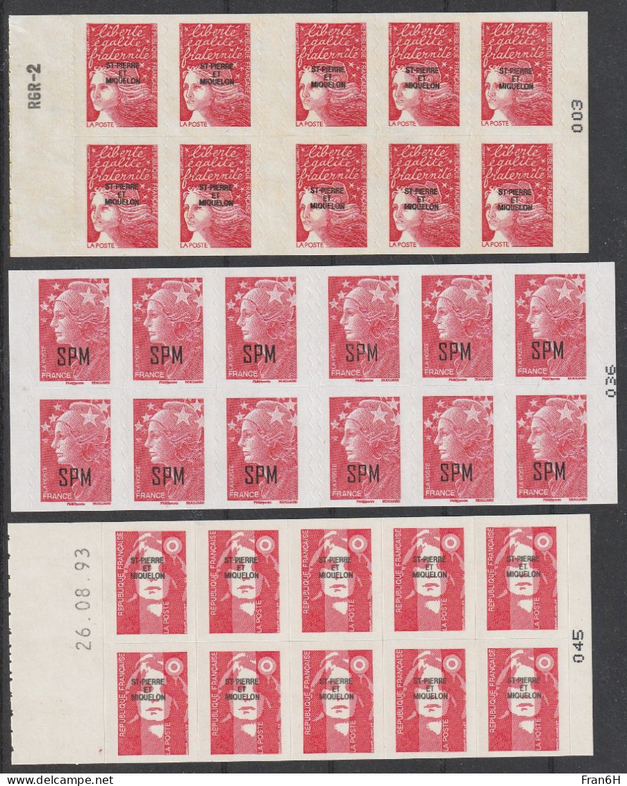 SPM - 3 Carnets De Timbres VP - Neufs ** - Faciale 45,76 € - Postzegelboekjes