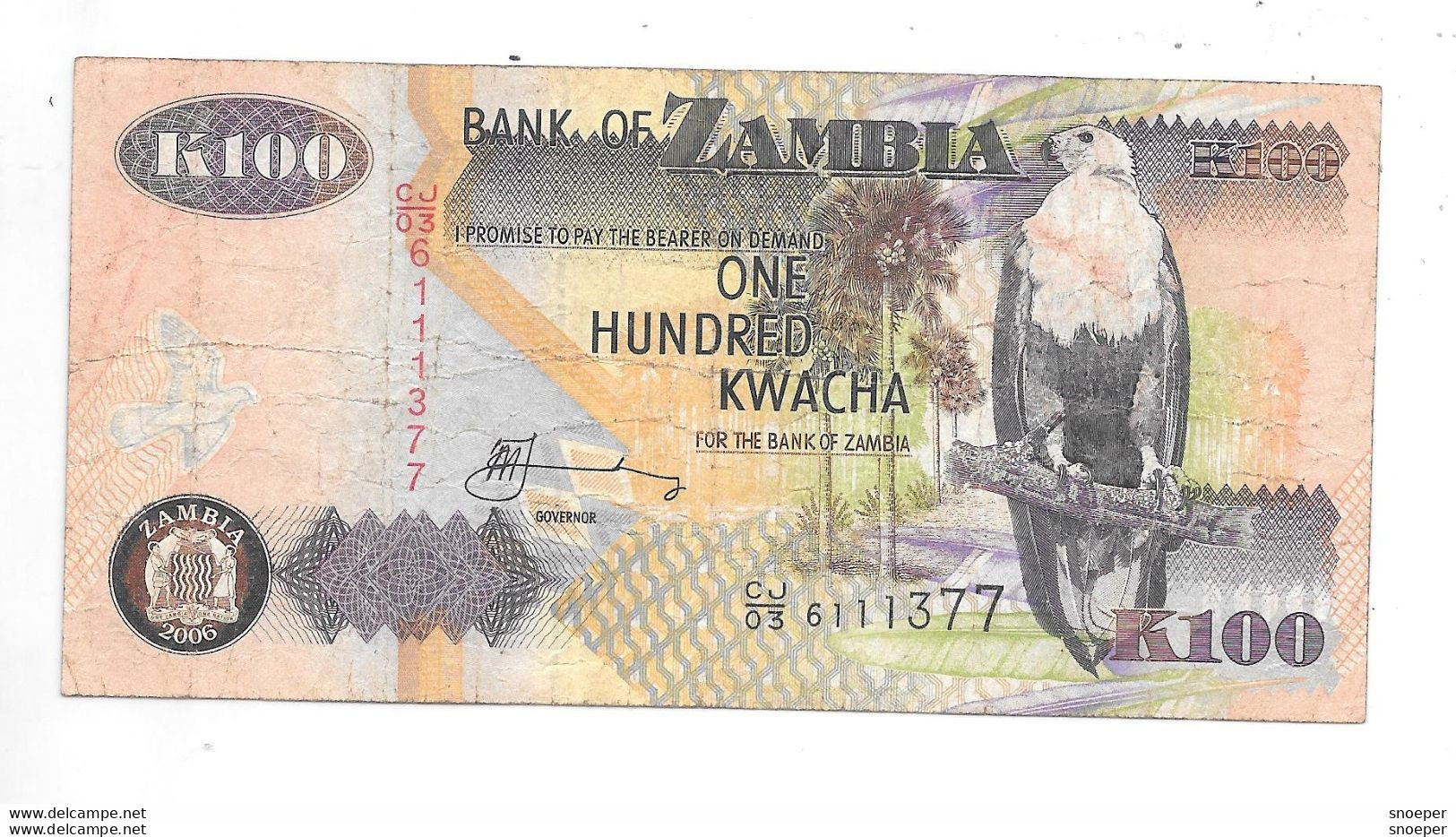 *zambia 100 Kwacha 2006  38f - Zambie