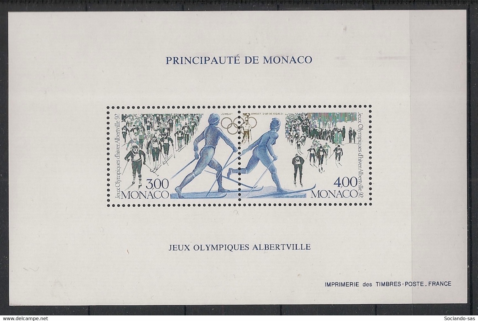 MONACO - 1991 - Bloc Feuillet Spécial N°YT. 15 - Olympics - Neuf Luxe ** / MNH / Postfrisch - Winter 1992: Albertville